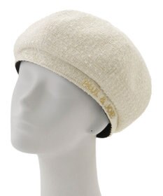 MOONBAT PAUL & JOE ACCESSOIRES ロゴ刺繍ツイードベレー