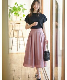 ANY SIS 【洗える】シアーチンツタック スカート