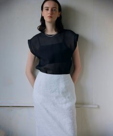 NAVE 【Nave・洗える/シアー素材】シアーリンクル ノースリーブブラウス