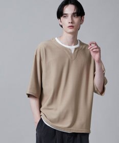 WEGO フェイクレイヤードキーネックT（S）