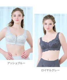 BRADELIS New York 【BRADELIS NewYork peace】細みえフロントファスナー綿混ブラ25 ノンワイヤー 補正 ブラジャー 脇高でコンパクト 小さく見せる