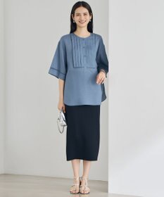 自由区 S ナチュラルリネンタックデザイン ブラウス