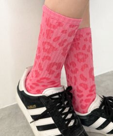 WEGO レオパード柄リブソックス