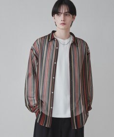 WEGO 【ユニセックス着用ITEM】ストライプメッシュBIGシャツ