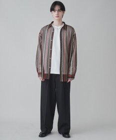 WEGO 【ユニセックス着用ITEM】ストライプメッシュBIGシャツ