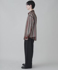 WEGO 【ユニセックス着用ITEM】ストライプメッシュBIGシャツ