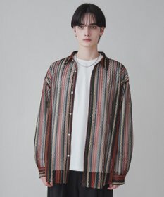 WEGO 【ユニセックス着用ITEM】ストライプメッシュBIGシャツ
