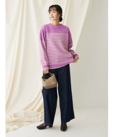 CRAFT STANDARD BOUTIQUE 洗えるモールニットボーダープルオーバー