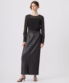 ICB L 【洗える】 マットトリコットチュール シアーカットソー