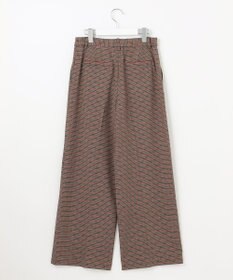 自由区 【洗える/撥水加工】TRギャバ チェック ワイドクロップドパンツ