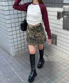 WEGO ラインストーンサイドドロストラグランロンT