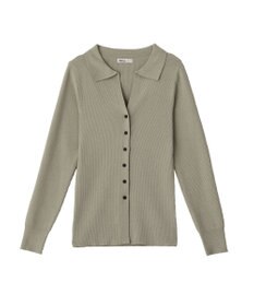 CRAFT STANDARD BOUTIQUE 襟付きコンパクトリブニットカーディガン