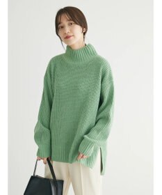 Green Parks ｍｏｋｏモール畦ニット前後差プルオーバー
