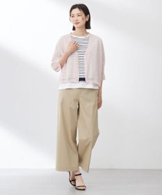 J.PRESS LADIES S 【洗える】パネルボーダー Tシャツ