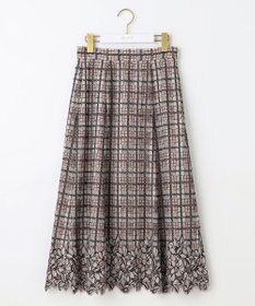 ANY SIS 【洗える】フラワーレースチェックパネル スカート