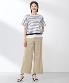 J.PRESS LADIES 【洗える】パネルボーダー Tシャツ