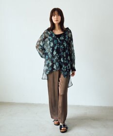 YECCA VECCA ヴィンテージサテンストレートパンツ