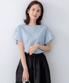 組曲 【WEB限定】プレーティング天竺フリルスリーブ Tシャツ