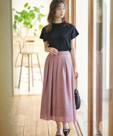 ANY SIS 【洗える】シアーチンツタック スカート