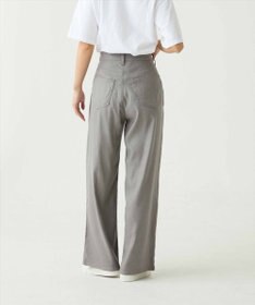 caqu linen rayon stretch wide pants リネンレーヨンストレッチワイドパンツ