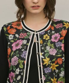 GRACE CONTINENTAL フラワープリントニットカーディガン