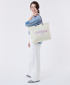 LeSportsac LARGE 2 WAY TOTE/2ウェイビスケットベージュ/ディープシー