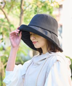 MOONBAT 【一級遮光/UVカット】UVラフィネハット（つば広タイプ） 速乾/接触冷感/手洗いOK/サイズ調整可能/抗菌防臭加工