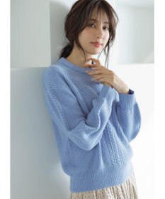 ANY SIS 【洗える】フロントケーブルポイントアンゴラブレンド ニット