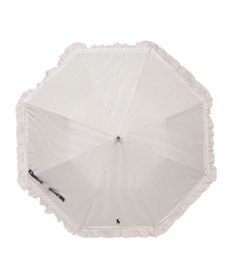 MOONBAT 【遮光/晴雨兼用日傘】POLO RALPH LAUREN(ポロ ラルフローレン) ストライプフリル 折りたたみ傘 楽折 遮熱 UV