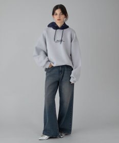 WEGO 【ユニセックス着用ITEM/ウエスト調整可】フレアデニムパンツ