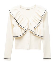 earth music&ecology Ｖネックフリルニットカーディガン