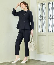 ANY L 【洗濯機可/ストレッチ/セットアップ可】イージーケアペプラムブラウス