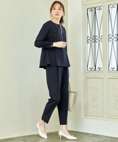 ANY L 【洗濯機可/ストレッチ/セットアップ可】イージーケアペプラムブラウス