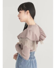 earth music&ecology ショルダーチュールレースプルオーバー