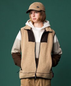 JOSEPH ABBOUD MOUNTAIN 【イタリア糸使用/軽量】パネルボーダー ニットパーカー