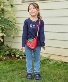 ANY KIDS テディベリー刺繍 長袖Tシャツ