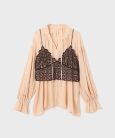 GRACE CONTINENTAL レースキャミ付カフタンブラウス