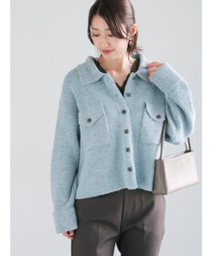 Te chichi メランジ衿ニットジャケット