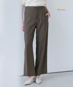 BEIGE， 【洗える】CAROLE / リネンライクフルレングスワイドパンツ Mocha