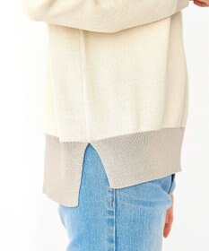 Tiaclasse L 【新色追加・洗える】配色スリットニット