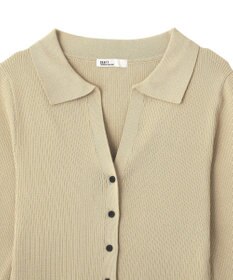 CRAFT STANDARD BOUTIQUE 襟付きコンパクトリブニットカーディガン