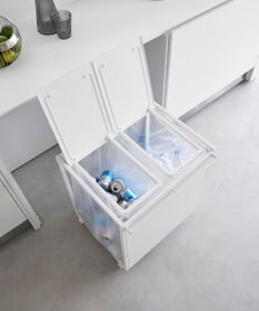 tower 蓋付き目隠し分別ダストワゴン タワー 45L 2分別 ホワイト