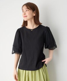 ANY チュールコンビパフスリーブプルオーバー