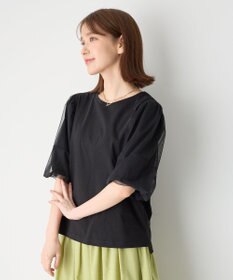 ANY チュールコンビパフスリーブプルオーバー