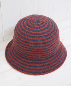 石田製帽 モヘヤ混ボーダー　バケット