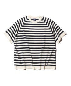 J.PRESS MEN 【J.PRESS ORIGINALS】Lightwave Border Raglan Knit T-shirt