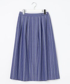 J.PRESS LADIES 【洗える】 セルロース タイプライター ストライプ フレアー スカート
