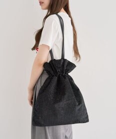 Green Parks ａｎｄｍｉｋｋａ．ラメベロアプリーツ巾着バッグ