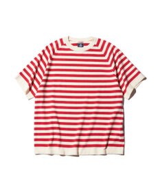 J.PRESS MEN 【J.PRESS ORIGINALS】Lightwave Border Raglan Knit T-shirt