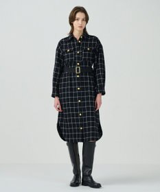 GRACE CONTINENTAL ウールチェックシャツワンピース